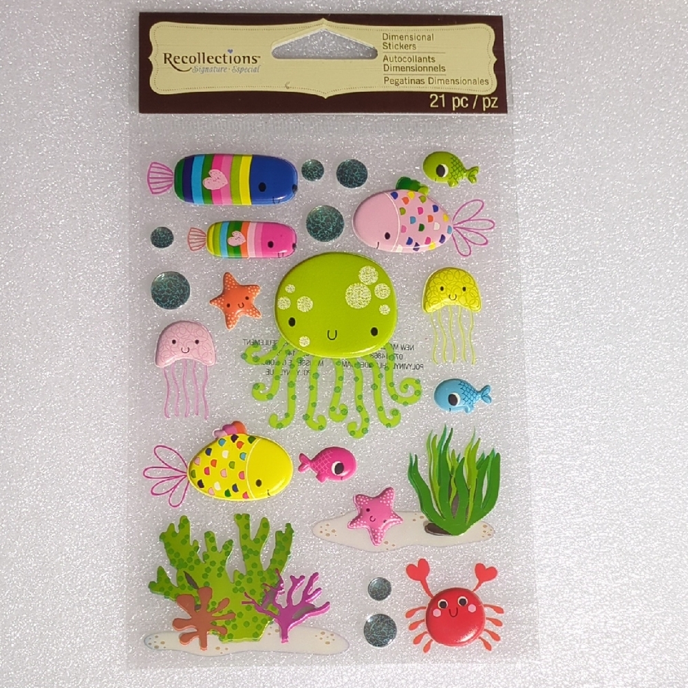 ❤️3/$10❤️Recollections Vibrant Sea Life Stickers